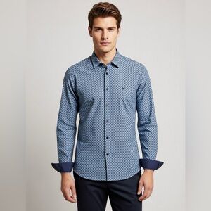Allen Solly Men's Blue Patterned Casual Shirt